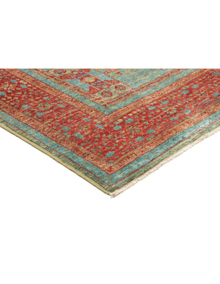 Tappeto Mamlouk Pakistan 126x182 Turchese Rosso