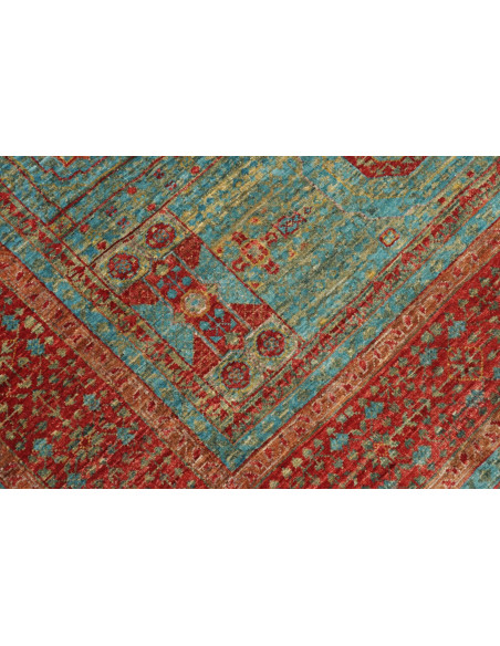 Tappeto Mamlouk Pakistan 126x182 Turchese Rosso