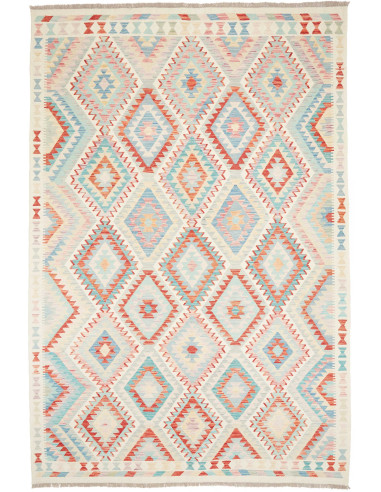 Rug Kilim Afghanistan 204x303 Off-white Sky Blu
