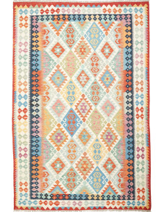 Rug Kilim Afghanistan white grey 202x306