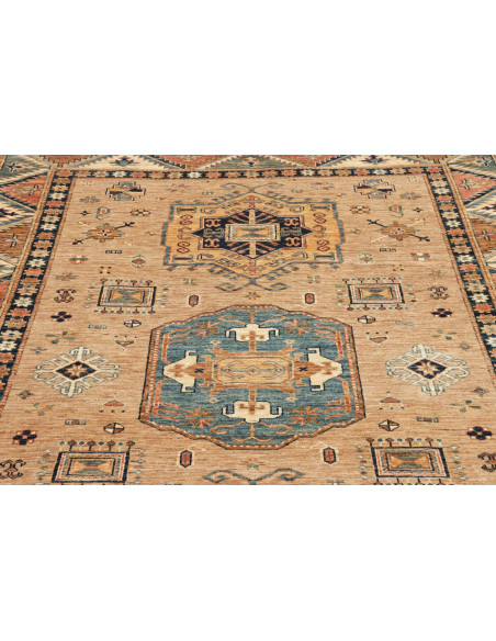 Tappeto Kazak Fine Pakistan 168x238 Beige Blu