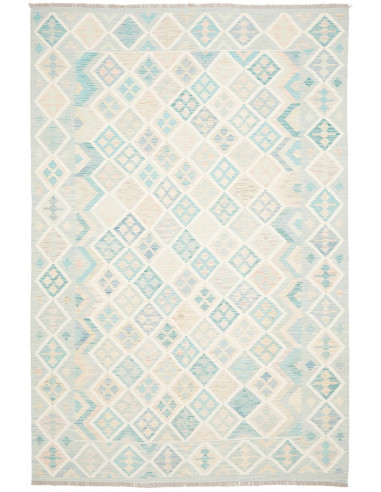 Tappeto Kilim Afghanistan 204x302 Blu Acquamari