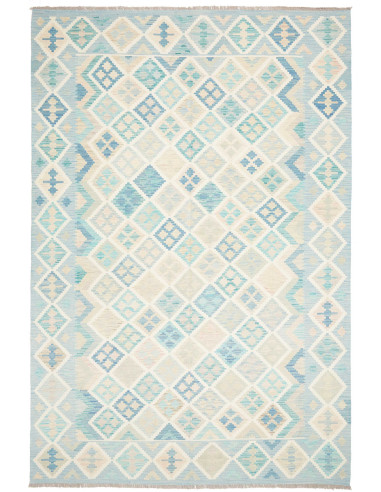 Rug Kilim Afghanistan 200x297 Sky Blue Light Bl