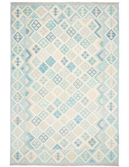 Rug Kilim Afghanistan 200x297 Sky Blue Light Bl