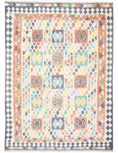 Rug Kilim Afghanistan white grey 209x283