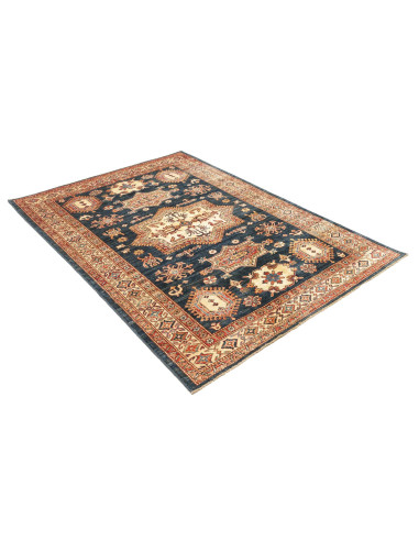 Tappeto Kazak Fine Pakistan 146x207 Blu Profond