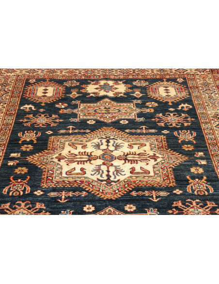 Tappeto Kazak Fine Pakistan 146x207 Blu Profond