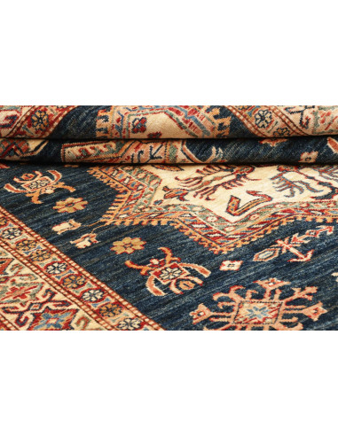 Tappeto Kazak Fine Pakistan 146x207 Blu Profond