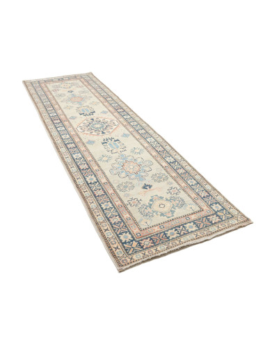 Rug Kazak Afghanistan 90x312 Beige Blue