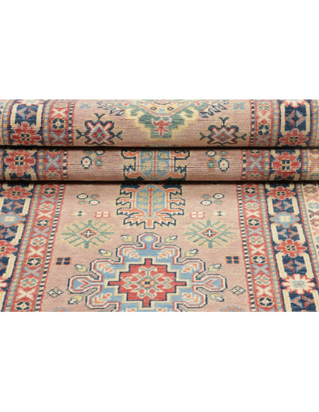 Tappeto Kazak Afghanistan 81x287 Beige Blu