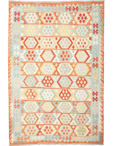 Rug Kilim Afghanistan white 197x291