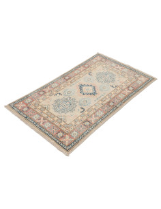 Rug Kazak Afghanistan 77x127 Beige Blue 2