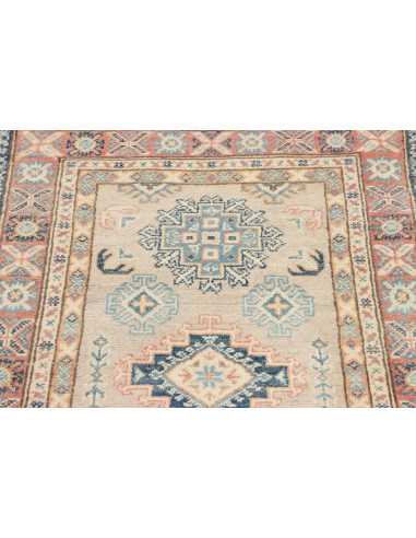 Tappeto Kazak Afghanistan 77x127 Beige Blu