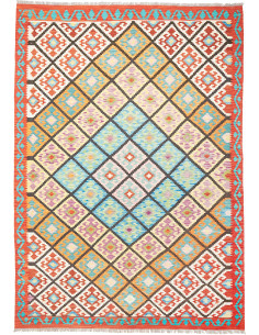 Tappeto Kilim Afghanistan bianco verde 208x293