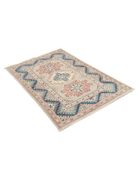Rug Kazak Afghanistan 96x141 Beige Navy Blue