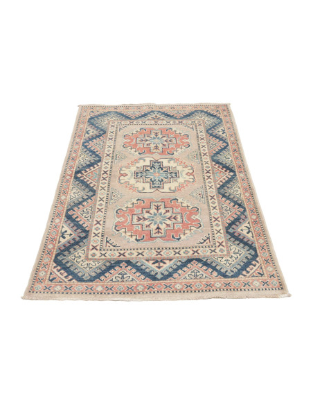 Rug Kazak Afghanistan 96x141 Beige Navy Blue