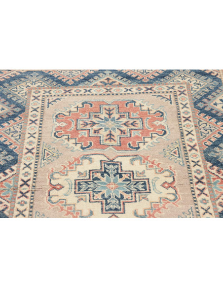 Rug Kazak Afghanistan 96x141 Beige Navy Blue