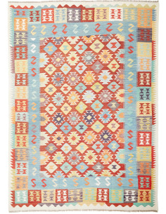 Tappeto Kilim Afghanistan bianco rosso 240x336