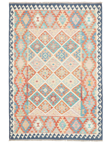 Tappeto Kilim Afghanistan 163x237 Blu Turchese