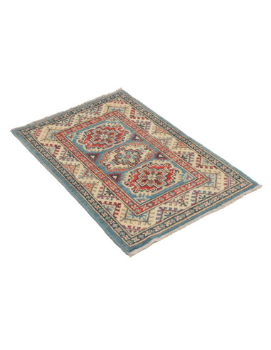 Tappeto Kazak Afghanistan 61x92 Blu Cielo Rosso