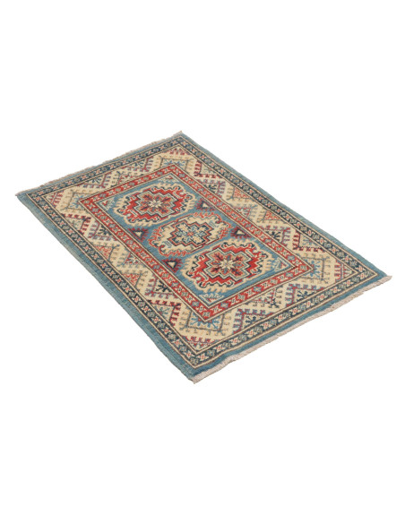 Tappeto Kazak Afghanistan 61x92 Blu Cielo Rosso