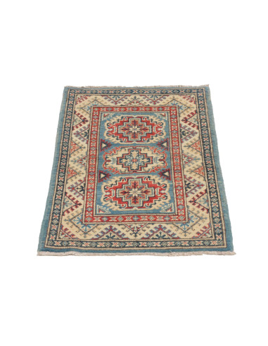 Tappeto Kazak Afghanistan 61x92 Blu Cielo Rosso