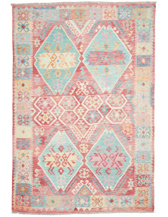 Rug Kilim Afghanistan 200x292 Coral Red Aquamar