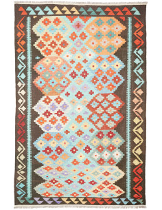 Tappeto Kilim Afghanistan bianco verde 200x306