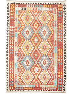 Rug Kilim Afghanistan white red 203x300