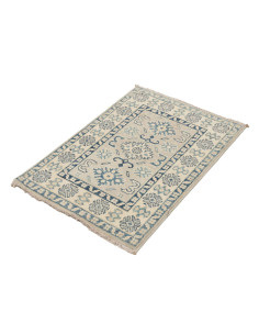 Rug Kazak Afghanistan 66x93 Ivory Indigo Blue 2