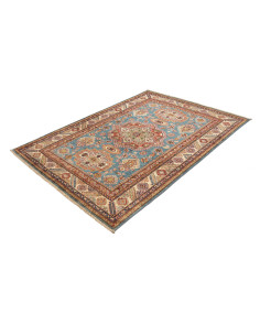 Tappeto Kazak Fine Pakistan azzurro arancione 153x208 2