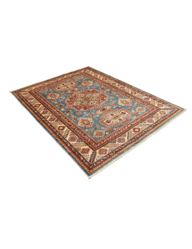 Tappeto Kazak Fine Pakistan azzurro arancione 153x208