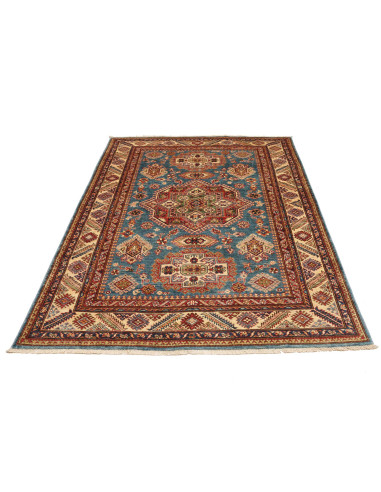 Tappeto Kazak Fine Pakistan azzurro arancione 153x208