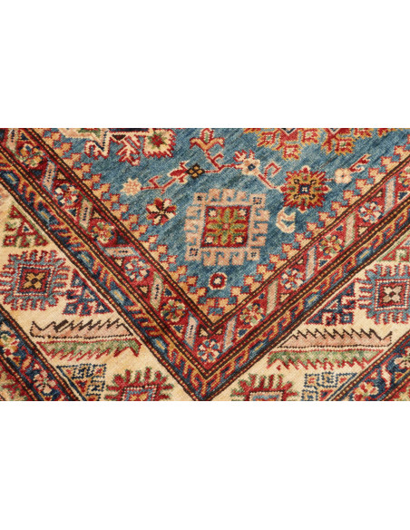 Tappeto Kazak Fine Pakistan azzurro arancione 153x208