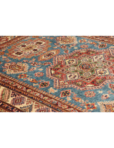 Tappeto Kazak Fine Pakistan azzurro arancione 153x208