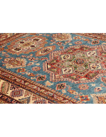 Tappeto Kazak Fine Pakistan azzurro arancione 153x208