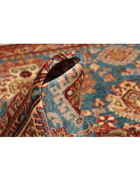 Tappeto Kazak Fine Pakistan azzurro arancione 153x208