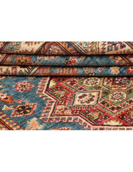 Tappeto Kazak Fine Pakistan azzurro arancione 153x208