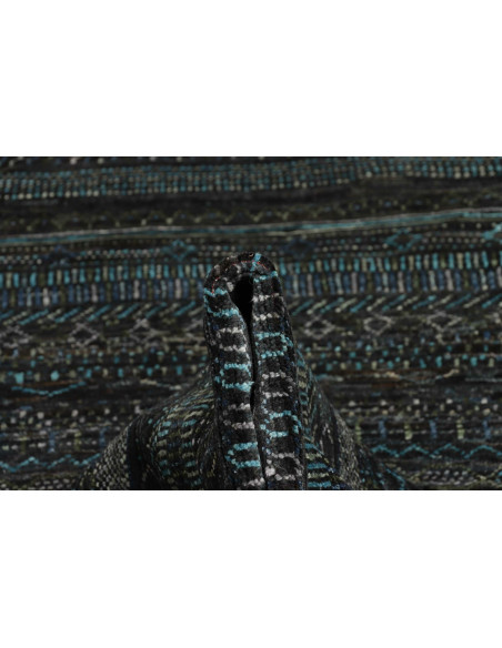 Tappeto Royal Gabbeh Pakistan 90x428 Blu Notte