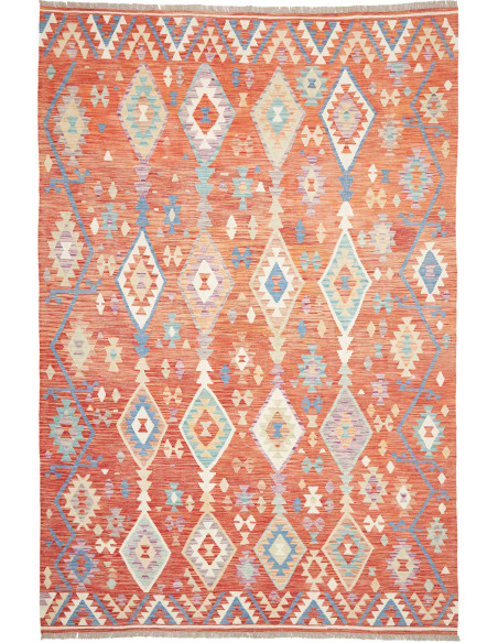 Tappeto Kilim Afghanistan 204x305 Rosso Terraco