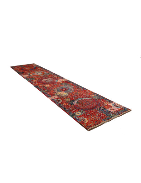 Rug Mamlouk Pakistan 85x393 Brick Red Blue