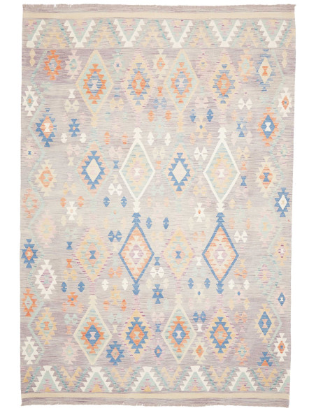 Rug Kilim Afghanistan 200x295 Lilac Grey Pastel