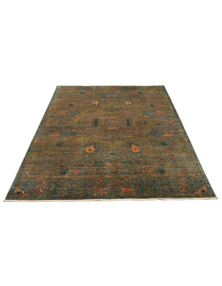 Rug Mamlouk Pakistan 154x202 Aged Moss Green Br