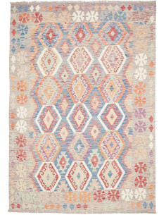 Rug Kilim Afghanistan 180x258 Lavender Grey Blu