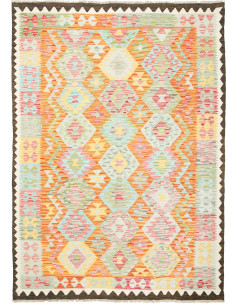 Rug Kilim Afghanistan yellow white 176x248
