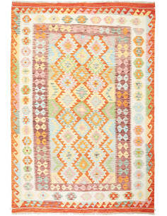 Tappeto Kilim Afghanistan giallo arancione 175x251