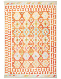 Rug Kilim Afghanistan white orange 167x240