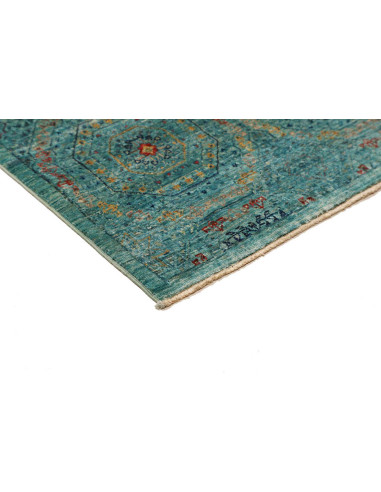 Rug Mamlouk Pakistan 77x217 Turquoise Rust Gold