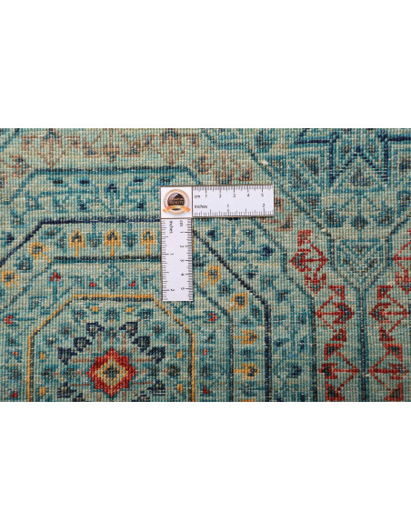 Rug Mamlouk Pakistan 77x217 Turquoise Rust Gold