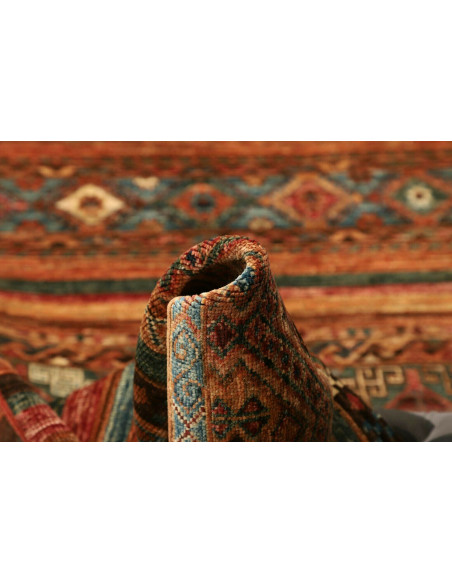 Rug Samarkand Pakistan 80x250 Terracotta Teal
